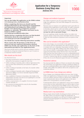 Temporary Business Visa Application Form 1066