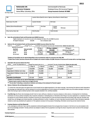 Kentucky Employee Group Life Insurance Enrollment Form