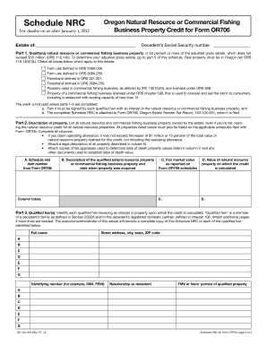 Oregon Natural Resource or Commercial Fishing Business Property Credit