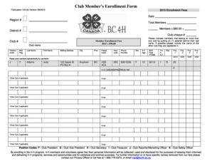 4-H Club Member Enrollment Form