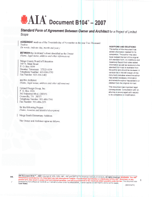 AIA Document B104™ - 2007 Agreement