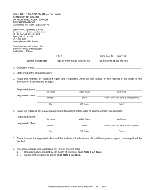 Illinois Statement of Change of Registered Agent