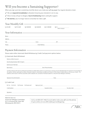 Sustaining Supporter Signup Form
