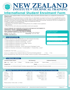 International Student Enrolment Form