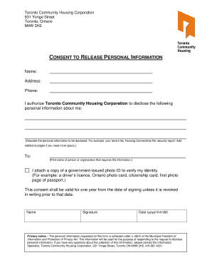 Consent to Release Personal Information