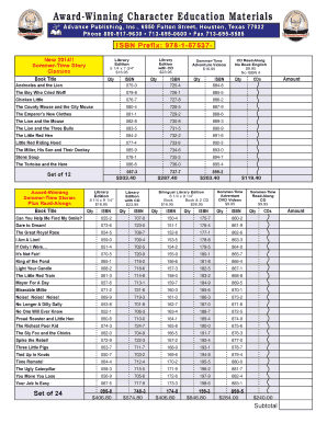 Character Education Materials Order Form