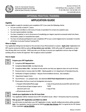 Optional Practical Training Request Form