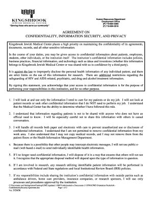 Confidentiality Information Security Agreement