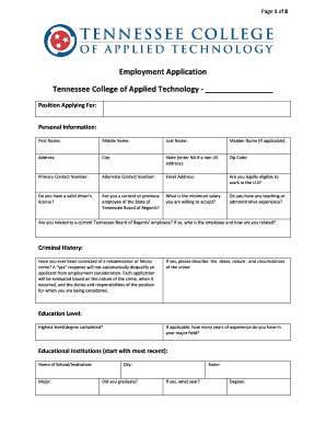 Employment Application Form