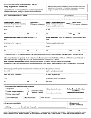 Michigan Entity Application Disclosure Form