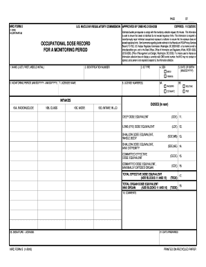NRC Form 5 Occupational Dose Record