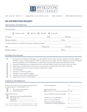 IRA Distribution Request Form