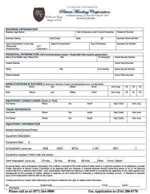 Business Lease Application Form