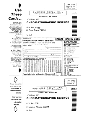 Journal of Chromatographic Science Subscription Form