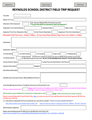 Reynolds School District Field Trip Request