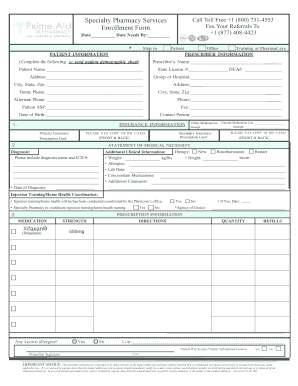 Specialty Pharmacy Services Enrollment Form
