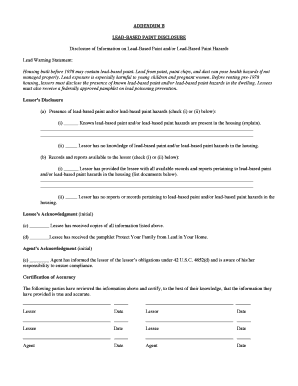 Lead-Based Paint Disclosure Form