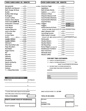 Rebate Order Form
