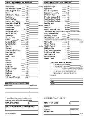 Rebate Order Form