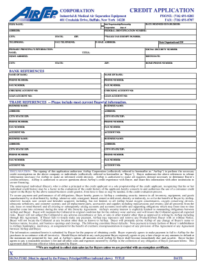 Corporation Credit Application