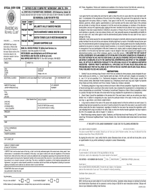 AKC Dog Show Entry Form