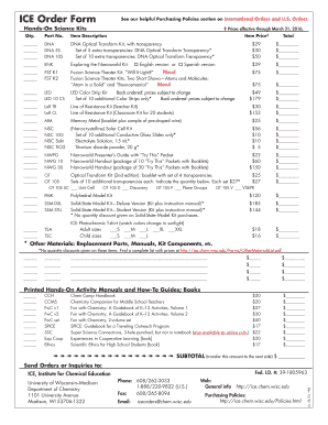 ICE Order Form