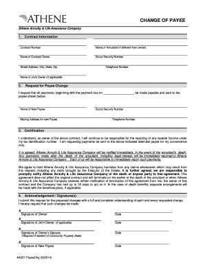 Change of Payee Form