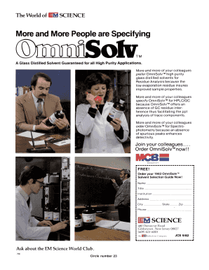 OmniSolv Solvent Order Form
