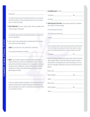 Health Care Proxy Form