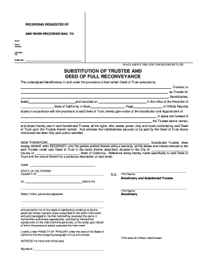 What is a deed of reconveyance - The undersigned Beneficiaries, in and under the provisions of that certain Deed of Trust executed by