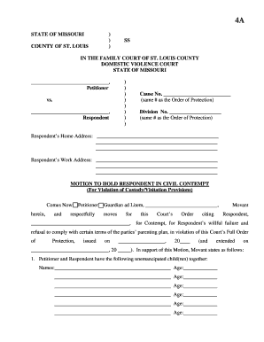 Motion to Hold Respondent in Civil Contempt