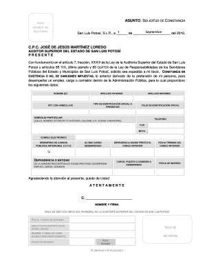 Solicitud de Constancia de Existencia o No de Sanciones Impuestas