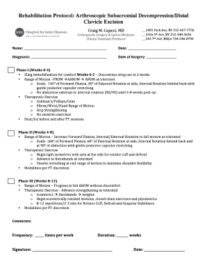 Rehabilitation Protocol for Arthroscopic Subacromial Decompression