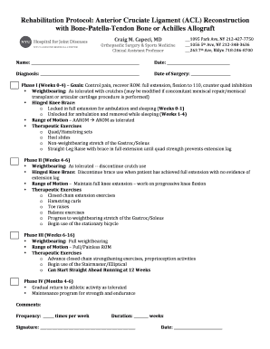 ACL Reconstruction Rehabilitation Protocol