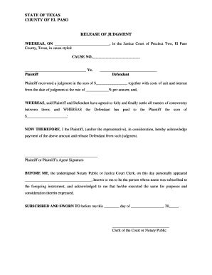 Texas Release of Judgment