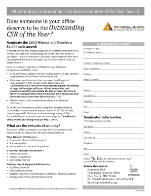 Outstanding CSR of the Year Nomination Form