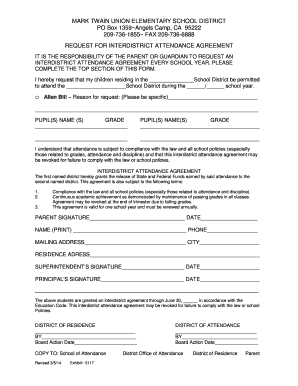 California Interdistrict Attendance Agreement