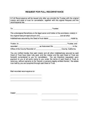 Request for Full Reconveyance