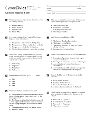 Kansas CyberCivics Comprehensive Exam