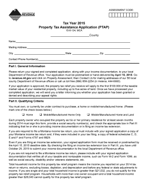 Montana Property Tax Assistance Application