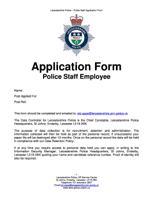 Leicestershire Police Staff Application Form