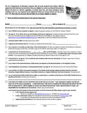 Selective Service Registration Form