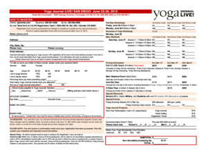 Yoga Journal LIVE! San Diego Registration Form