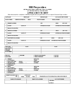 California Rental Application Form