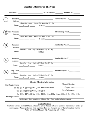 Chapter Officer Information Form
