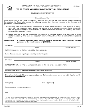 Texas Real Estate Fee Disclosure Form