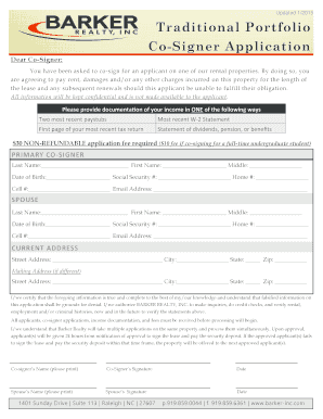 Co-Signer Application and Agreement