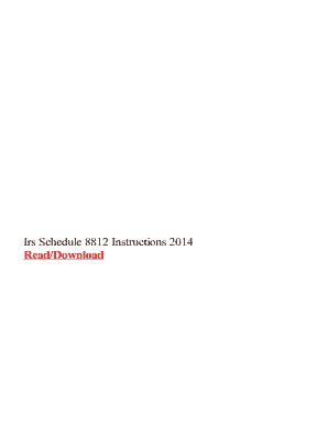 IRS Schedule 8812 Instructions 2014