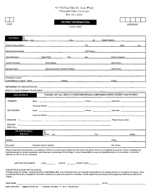 Patient Information Form