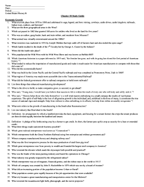 United States History B Chapter 10 Study Guide
